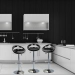 Lot de 2 tabourets de bar - style contemporain - plastique abs - noir