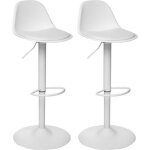 Lot de 2 tabourets bar d�co style scandinave aiko atmosphera - blanc