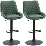 Homcom - lot de 2 tabourets de bar - revtement synthtique - 51x59x117cm - vert fonc