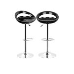 Lot de 2 tabouret / chaise de bar en abs r�glable minimaliste moderne - noir