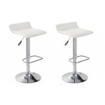 Lot de 2 tabourets modernes moby blanc - Lot de 2 tabourets modernes moby blanc -