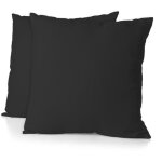 Lot de 2 taies doreiller - home linge passion - hp72082 - microfibre 82 g - 63 x 63 cm - noir