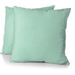 Lot de 2 taies doreiller - home linge passion - hp72084 - microfibre 82 g - 63 x 63 cm - vert deau