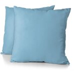 Lot de 2 taies doreiller - home linge passion - hp72090 - microfibre 82 g - 63 x 63 cm - bleu ciel
