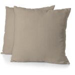 Lot de 2 taies doreiller - home linge passion - hp72092 - microfibre 82 g - 63 x 63 cm - beige