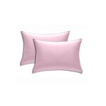 Lot de 2 taies doreillers 100 % coton 50x70 cm - rose pale