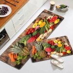 Lot de 2 tapis de cuisine lavable en machine antid�rapant absorbant 40x120cm & 40x120cm vert marron paillasson ...