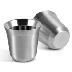 Tasses  expresso - inox - lot de 2 - acier inoxydable 304 - non toxiques - design contemporain