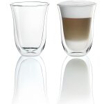 Lot de 2 tasses latte macchiato - delonghi - contenance 33 cl - double parois