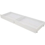 Lot de 2 tiroirs de rangement blancs pour lit