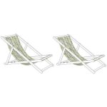 Lot de 2 toiles pour transat anzio / avellino motif zigzag jaune / gris