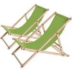Lot de 2 transats en bois chilienne - 107 x 56. 5 x 81 cm - vert Lot de 2 transats en bois chilienne - 107 x 56. 5 x 81 cm - vert