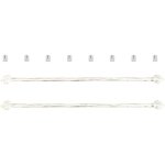 Lot de 2 tringles � rideaux extensibles 40 � 60 cm avec embout � feuille � - m�tal ? blanc / or