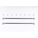 Lot de 2 tringles  rideaux extensibles 60  80 cm avec embout  crosse  - mtal ? noir