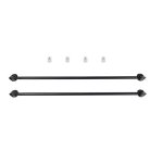 Lot de 2 tringles  rideaux extensibles 60  80 cm avec embout  feuille  - mtal ? noir