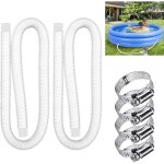 Lot de 2 tuyau piscinetuyau 32mmtuyau aspirateur piscinetuyau pompe piscine avec 4 pince fixe(blanc)robinet ...