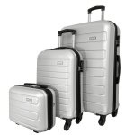 Lot 2 valises cabine et soute et vanity rigides - argent - ba10603 Lot 2 valises cabine et soute et vanity rigides - argent - ba10603