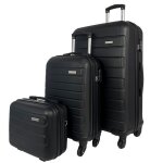 Lot 2 valises cabine et soute et vanity rigides - noir - ba10603