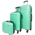 Lot 2 valises cabine et soute et vanity rigides - vert - ba10603