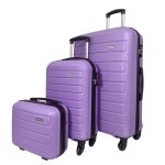 Lot 2 valises cabine et soute et vanity rigides - violet - ba10603
