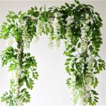 Lot de 2 vigne de fleurs artificielles dcoration de mariage lierre toucher rel ficelle de fleurs en ...
