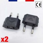 Lot de 2 x adaptateur prise secteur usa japon chine vers france fr europe eu (norme ce) Lot de 2 x adaptateur prise secteur usa japon chine vers france fr europe eu (norme ce)