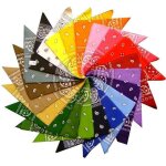 Foulard - lot de 20 bandanas paisley - coton - 55 x 55 cm - 20 couleurs varies