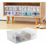 Lot de 20 botes  chaussures transparentes pliables en plastique avec couvercle et trous pour chaussures ...