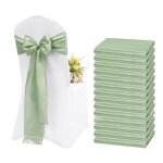Lot de 20 �charpes de chaise en satin - d�coration pour mariage r�ception f�te h�tel maison cuisine - ...