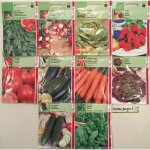 Lot 20 paquets graines l�gumes courgette �pinard concombre tomate carotte radis persil pas cher