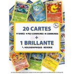 Lot de 21 cartes pokmon franaises officielles neuf - 1 brillante 1 rare - sans doubles
