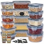 Lot 24 bo�tes de conservation alimentaire herm�tiques avec couvercles - 7 tailles - micro - ondes et ...