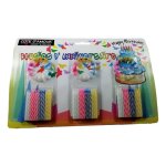 Lot de 24 bougies anniversaire multicolores + 12 supports (36 pcs) enfant