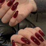 Lot de 24 faux ongles press - on rouge foncé forme carrée bordeaux réutilisables en acrylique kit de ... Lot de 24 faux ongles press - on rouge foncé forme carrée bordeaux réutilisables en acrylique kit de ...