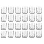 Lots de 24 gobelets en verres 265 cl verres � eau martel�s tous usages