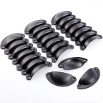 Lot de 24 poignées darmoire - coquille retro - noir - modèle antik - 82 mm Lot de 24 poignées darmoire - coquille retro - noir - modèle antik - 82 mm