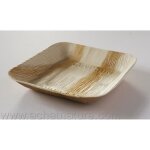 Assiettes jetables en palmier - lot de 25 - 24 x 24 cm