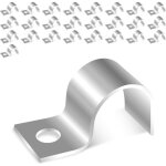 Lot 25 fixations grillage rigide inox 304 12mm. cavaliers c�bles / fils poteau / mur. clips robustes. ...