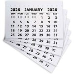 Lot de 25 mini blocs de calendrier 2026 ? calendrier en papier blanc cousu pour cadeau personnalis� ? ...