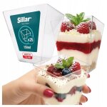 Lot de 25 mini coupes � dessert 150ml carr� gobelets � dessert en plastique - r�utilisable - en plastique ...