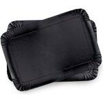 Lot de 25 plateaux en carton - plateaux de prsentation pour ptisseries ou buffet froid (noir 19 x 28 ...