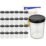 Pots  confiture - non spcifi - lot de 25 - 230 ml - couleur noir - couvercle haut