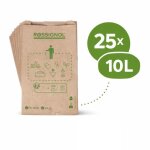 Lot de 25 sacs papier biod�gradables 10l pour d�chets organiques marron
