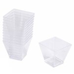 Lot de 25 verrines carr�es en plastique r�utilisable mini ap�ritif 6cl or