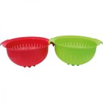 Lot 2x passoires 26cm en plastique coloré egouttoir légumes riz pâtes cuisine Lot 2x passoires 26cm en plastique coloré egouttoir légumes riz pâtes cuisine