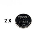 Lot de 2x pile bouton lithium plate cr2032 3v pour montre etc 3 volts