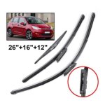 Lot de 3 balais d?essuie - glace avant et arri�re pour citro�n c3 mk2 hayon 2009 - 2016 vitre de pare ...