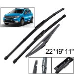 Lot de 3 balais dessuie - glace avant et arri�re pour dacia renault sandero ii 2015 2016 2017 2018 2019 ...