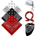 Lot de 3 bandanas - classique - 55 x 55 cm - coton - rouge blanc noir - mixte Lot de 3 bandanas - classique - 55 x 55 cm - coton - rouge blanc noir - mixte