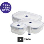 Lot de 3 botes alimentaires sous vide aspifresh